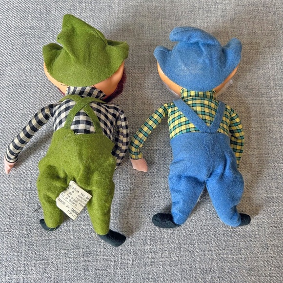 Vintage Hillbilly Elf Gnomes Overalls Set of 2 - Picture 6 of 8